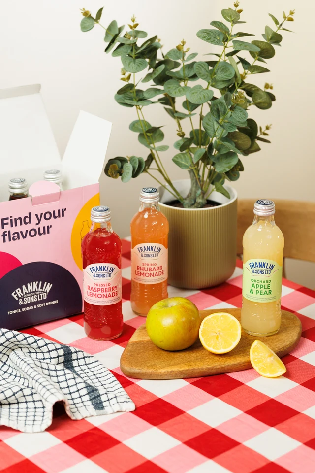Oficiální skupinová lifestyle fotografie produktů F&S Ginger Beer 0,2l, F&S Ginger Beer plechovka 0,15l, F&S limonáda Pampeliška & Lopuch 0,275l, F&S limonáda Malina 0,275l, F&S limonáda Malina plechovka 0,25l, F&S limonáda Bezinka 0,275l, F&S limonáda Bezinka plechovka 0,25l, F&S limonáda Růže 0,275l, F&S limonáda Broskev & Mango 0,275l, F&S limonáda Jablko & Hruška 0,275l.
