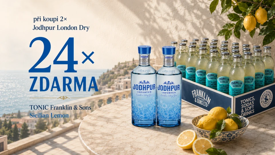 AKCE: 2× Jodhpur Gin 43% 0,7l + 24× F&S tonik Sicilian Lemon 0,2l ZDARMA