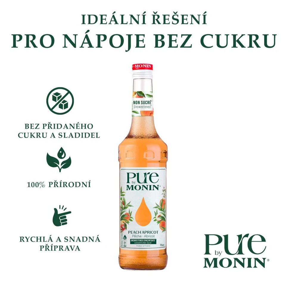 Monin pure koncentrát Broskev & Meruňka 0,7l