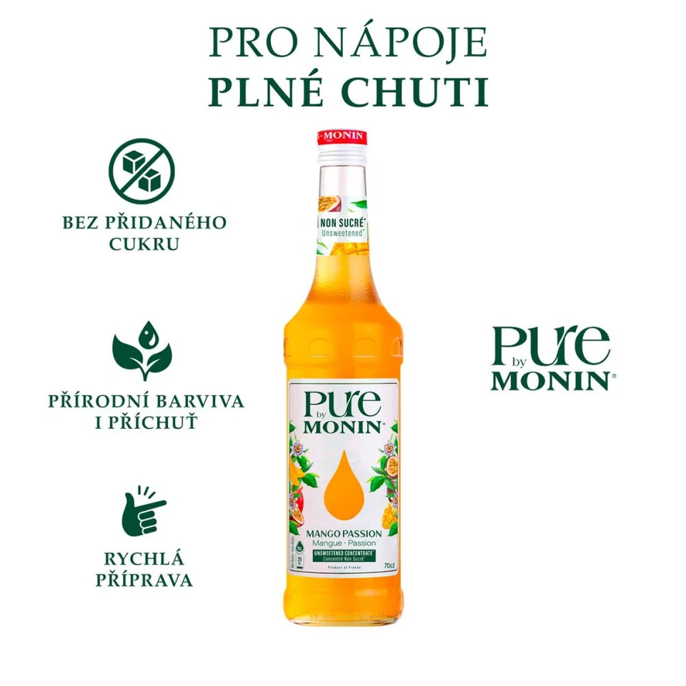 Monin PURE koncentrát Mango & Maracuja 0,7l